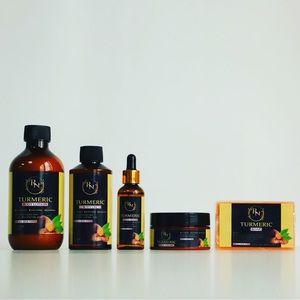 5 pcs Turmeric set face cream+body lotion +body Oil +soap+serum